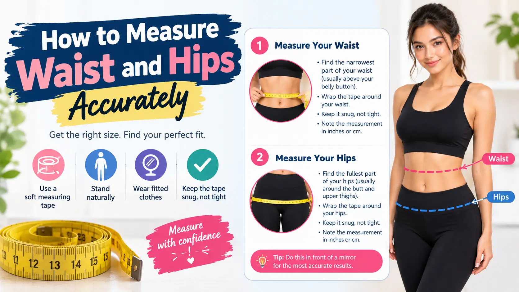 How to measure waist and hip accurately