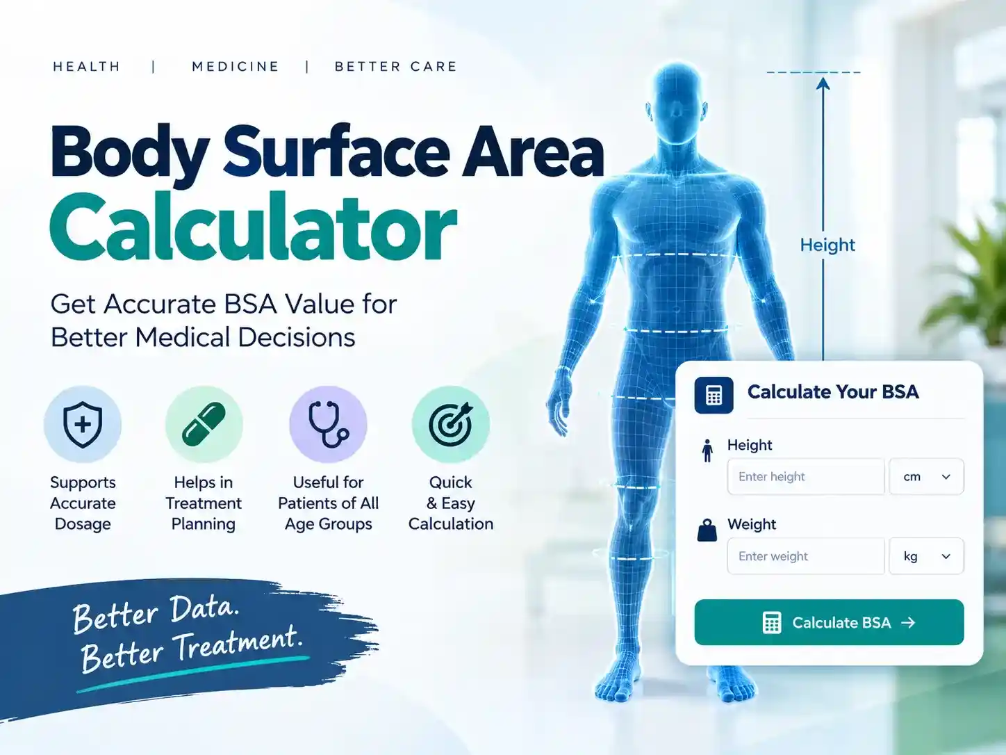 Body Surface Area Calculator tool