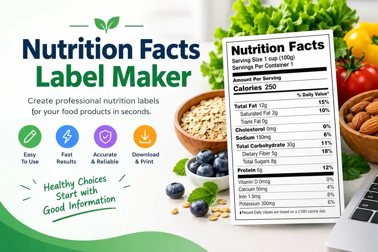 Nutrition Facts Label Maker tool